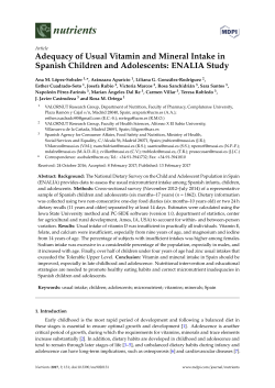 Adequacy of Usual Vitamin and Mineral Intake in Spanish
