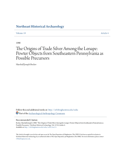 The Origins of Trade Silver Among the Lenape: Pewter