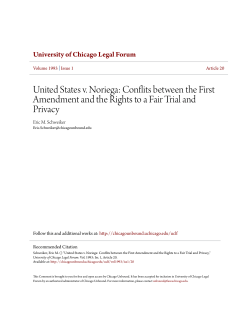 United States v. Noriega: Conflits between the