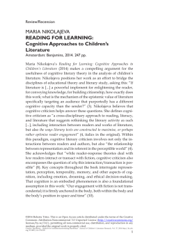 MARIA NIKOLAJEVA READING FOR LEARNING