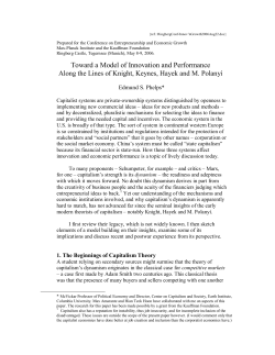 Toward a Model of Innovation and Performance