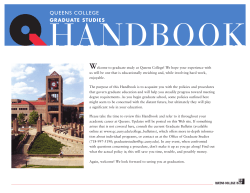 HANDBOOK GRADUATE STUDIES