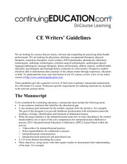 CE Writers` Guidelines - ContinuingEducation.com