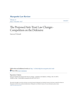 The Proposed Anti-Trust Law Changes