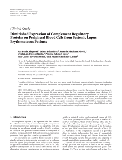 Clinical Study Diminished Expression of Complement Regulatory