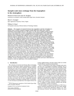 scale mass exchange from the troposphere to the stratosphere