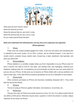 DEVICES What does the word `device` mean? Name the devices