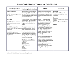 Seventh Grade Historical Thinking and Early Man
