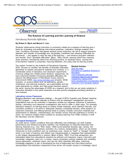 APS Observer - The Science of Learning and the