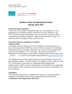 For Student Union Presidential Elections Guidelines, click here.