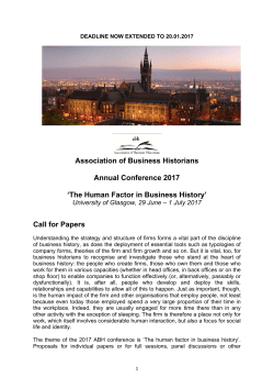 Association of Business Historians Annual Conference 2017 `The