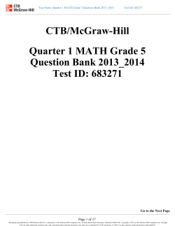 CTB/McGraw-Hill Quarter 1 MATH Grade 5 Question Bank