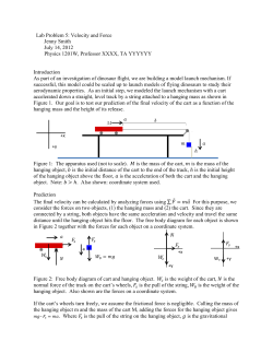 Lab Problem 5: Velocity and Force Jenny Smith