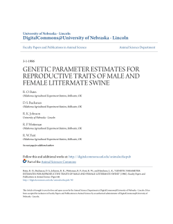 genetic parameter estimates for reproductive traits of male and