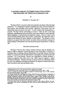 The Meaning of the Kaye Scholer Case