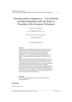 Ensuring utmost transparency - International Free and Open Source