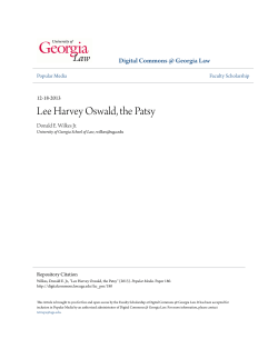 Lee Harvey Oswald, the Patsy - Digital Commons @ Georgia Law