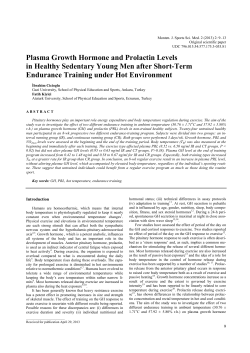 Plasma Growth Hormone and Prolactin Levels in Healthy Sedentary