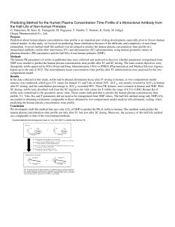 Predicting Method for the Human Plasma Concentration
