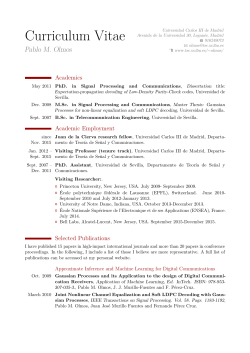 Curriculum Vitae &ndash; Pablo M. Olmos