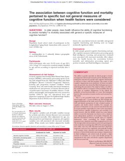 The association between cognitive function and mortality pertained