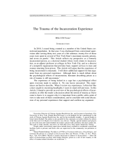 The Trauma of the Incarceration Experience