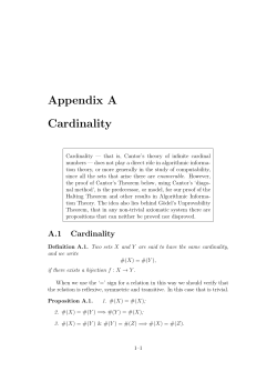 Appendix A Cardinality