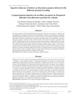 Ingestive behavior of heifers on Brachiaria pasture deferred
