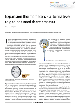 Expansion thermometers - alternative to gas-actuated