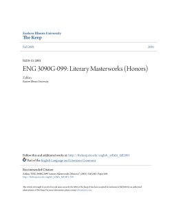ENG 3090G-099: Literary Masterworks (Honors)