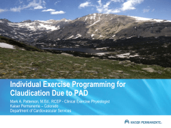 Individual Exercise Programming for Claudication Due