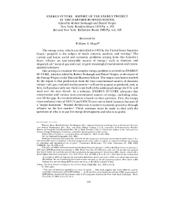 ENERGY FUTURE REPORT OF THE ENERGY PROJECT AT THE