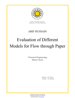 Evaluation of Different Models for Flow through Paper