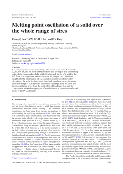 Melting point oscillation of a solid over the whole range of
