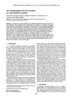 The ecohydrological role of soil texture in a water&acirc;&bull;`limited ecosystem