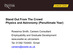 Stand Out From The Crowd Physics and Astronomy (Penultimate Year)