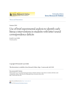 Use of brief experimental analysis to identify early literacy