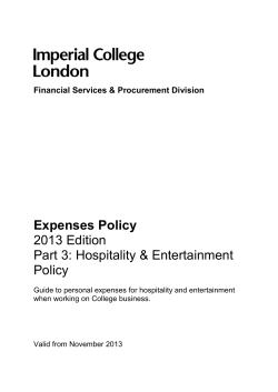 OLD Expenses Policy 2013 Edition - Workspace