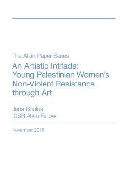 An Artistic Intifada: Young Palestinian Women`s Non