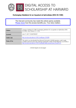 Exchanging Gladiators for an Aqueduct at Aphrodisias (SEG 50.1096)
