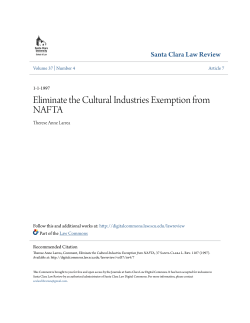 Eliminate the Cultural Industries Exemption from NAFTA