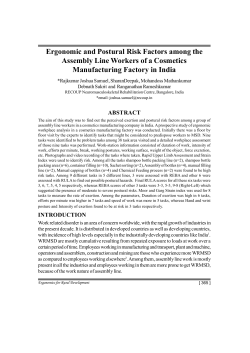 Ergonomic and Postural Risk Factors among the Assembly Line