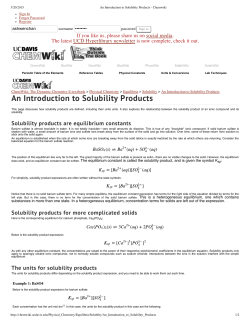 An Introduction to Solubility Products - Chemwiki