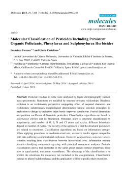 Molecular Classification of Pesticides Including Persistent Organic