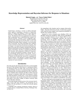 Knowledge Representation and Bayesian Inference for Response to