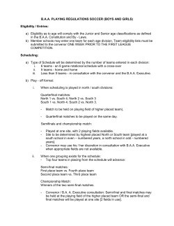 B.A.A. PLAYING REGULATIONS SOCCER (BOYS AND GIRLS