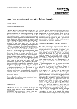 Acid–base correction and convective dialysis therapies