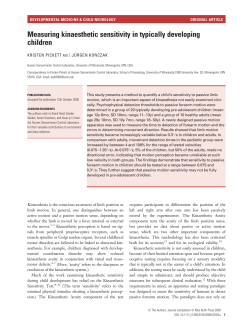 Measuring kinaesthetic sensitivity in typically developing children