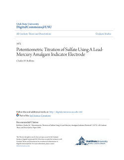 Potentiometric Titration of Sulfate Using A Lead