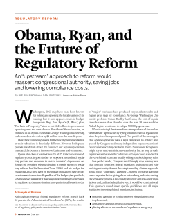Obama, Ryan, and the Future of Regulatory Reform